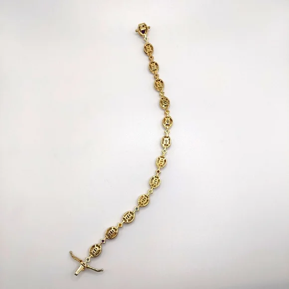 Multi-Gemstone Peridot, London Blue, Amethyst Tennis Bracelet - Picture 14 of 16